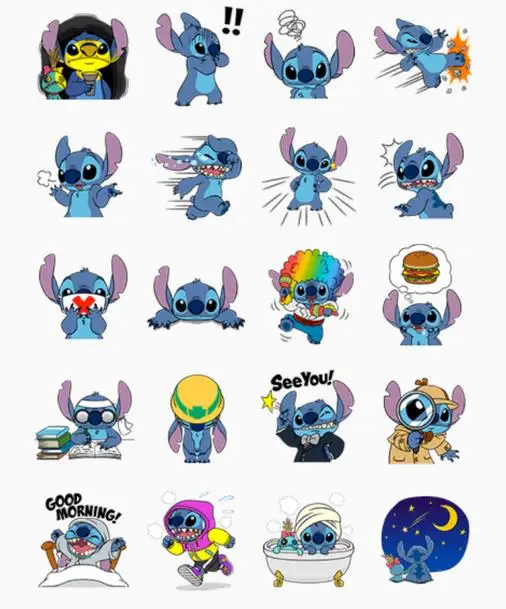 Бесплатная доставка 40 шт/1 Набор Lilo & Stitch kawaii канцелярские наклейки для