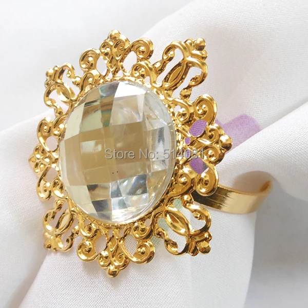 Новинка 2016 Золотое прозрачное кольцо для салфеток свадеб вечеринок отелей