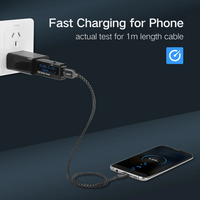 Ugreen Micro USB кабель для Xiaomi Redmi Note 5 4X Android телефон нейлоновая плетеная Быстрая