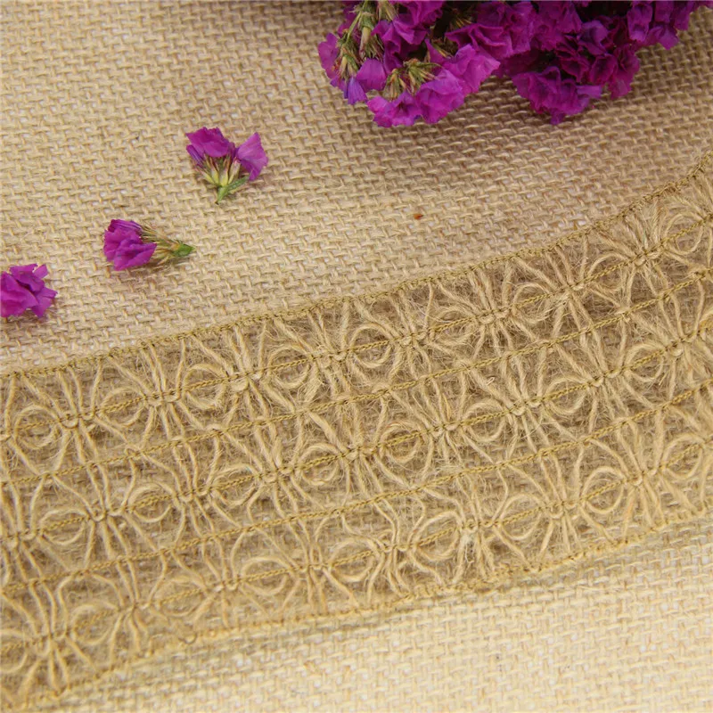 1 м натуральная джутовая Мешковина с кружевом деревенский Свадебный декор