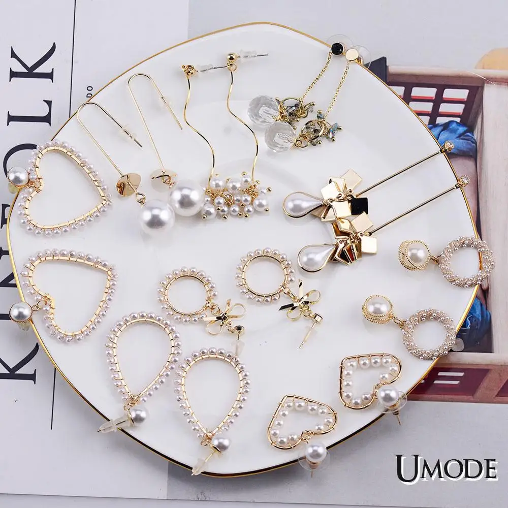 UMODE модные жемчужные серьги в виде капель для Для женщин Висячие, в стиле бохо Длинные Висячие Серьги геометрический кулон ювелирные изделия Свадебная вечеринка для девочек Подарки