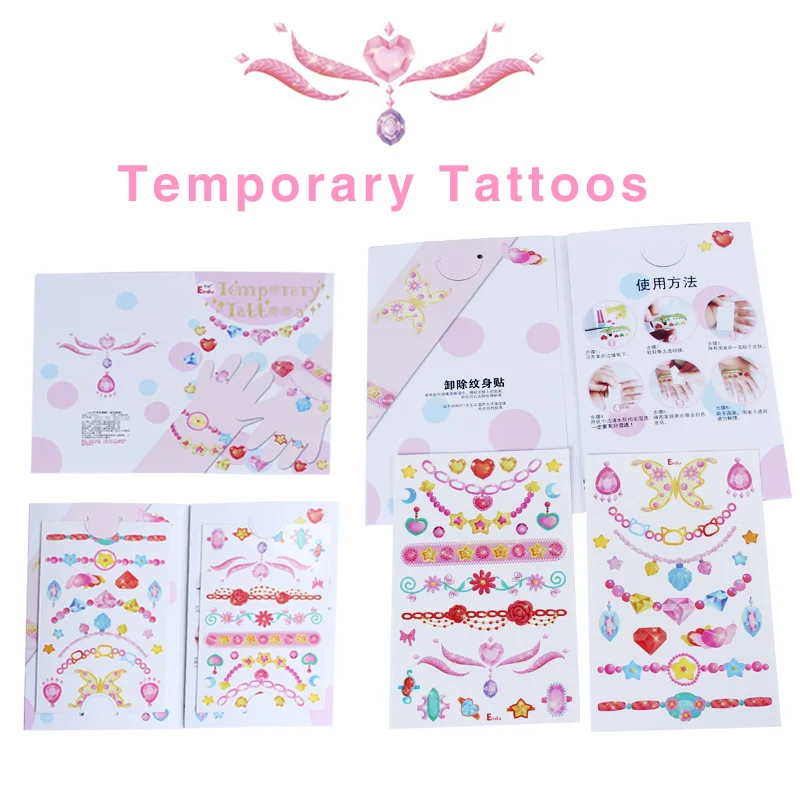 Детские Временные татуировки для детей красочные милые водонепроницаемые пасты