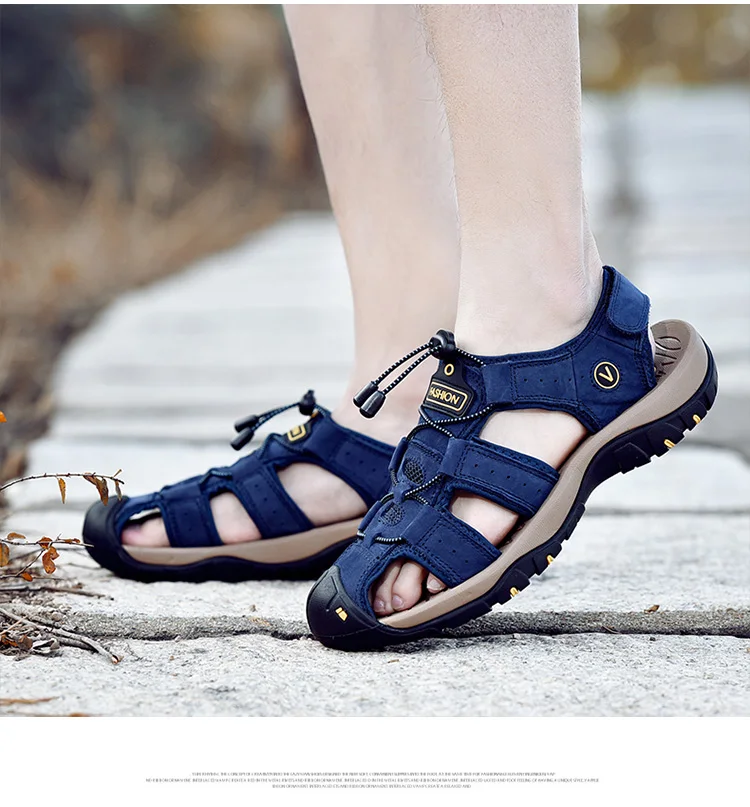 Мужские повседневные мужские кожаные сандалии мужские римские сандалии Мужская Летняя обувь Мужская Удобная обувь пляжные сандалии модные