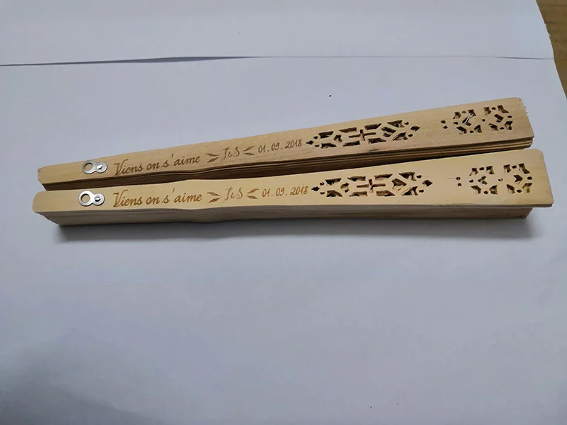 Элегантный складной деревянный вентилятор с именем и датой на заказ 60 шт. 100 | Дом