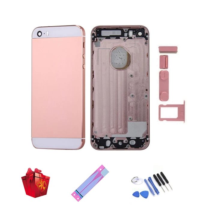Задняя крышка для iPhone 5 5S задняя батарея чехол для iPhone SE средняя панель сменный каркас объектив камеры+ IMEI