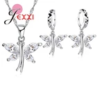 Серьги-подвески из стерлингового серебра 925 пробы с бабочкой, ожерелье для невесты, украшения на свадьбу, годовщину комплектов