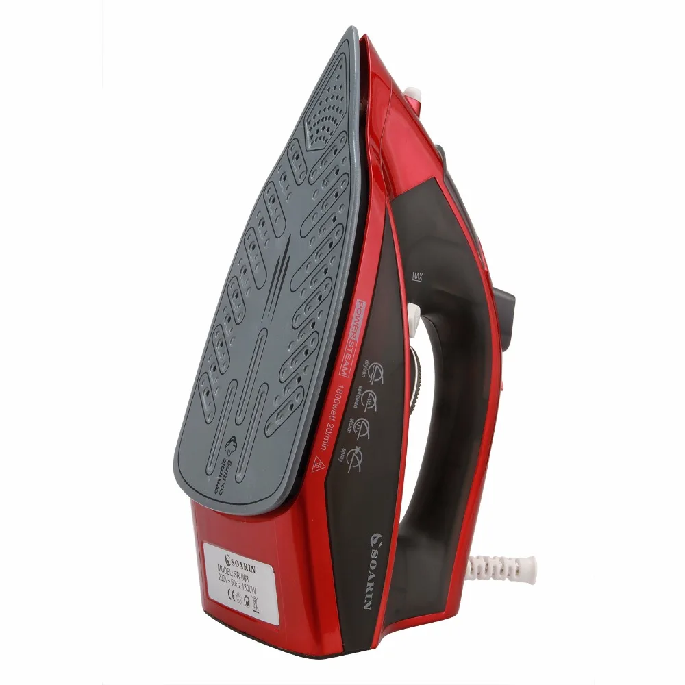 1 шт. красный/черный паровой утюг портативный температура регулируется керамика