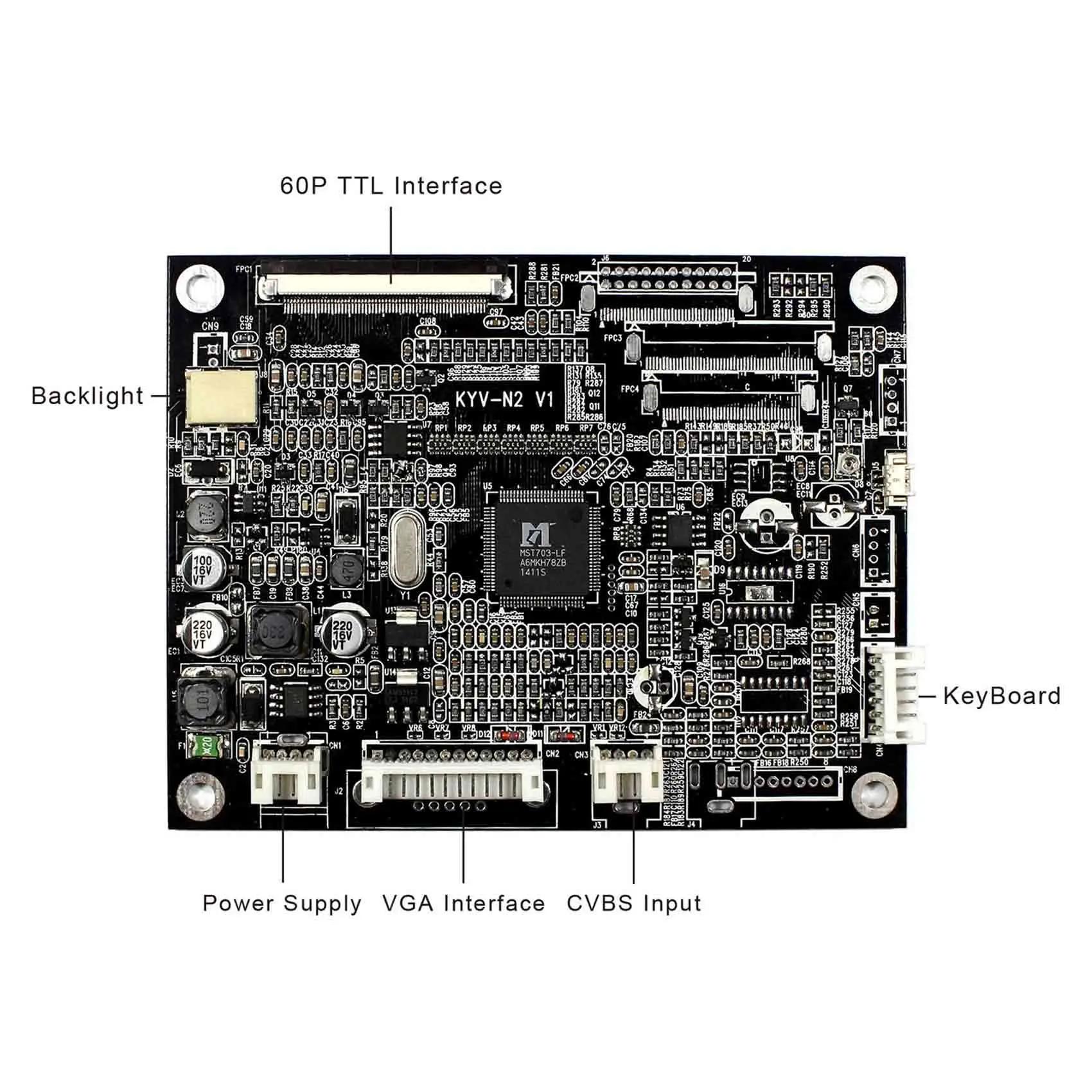 Плата контроллера KYV N2 V1 ЖК экран 6 2 дюйма 8 дюймов 800x480 HSD062IDW1 VGA + AV|vga vga|board boardvga driver