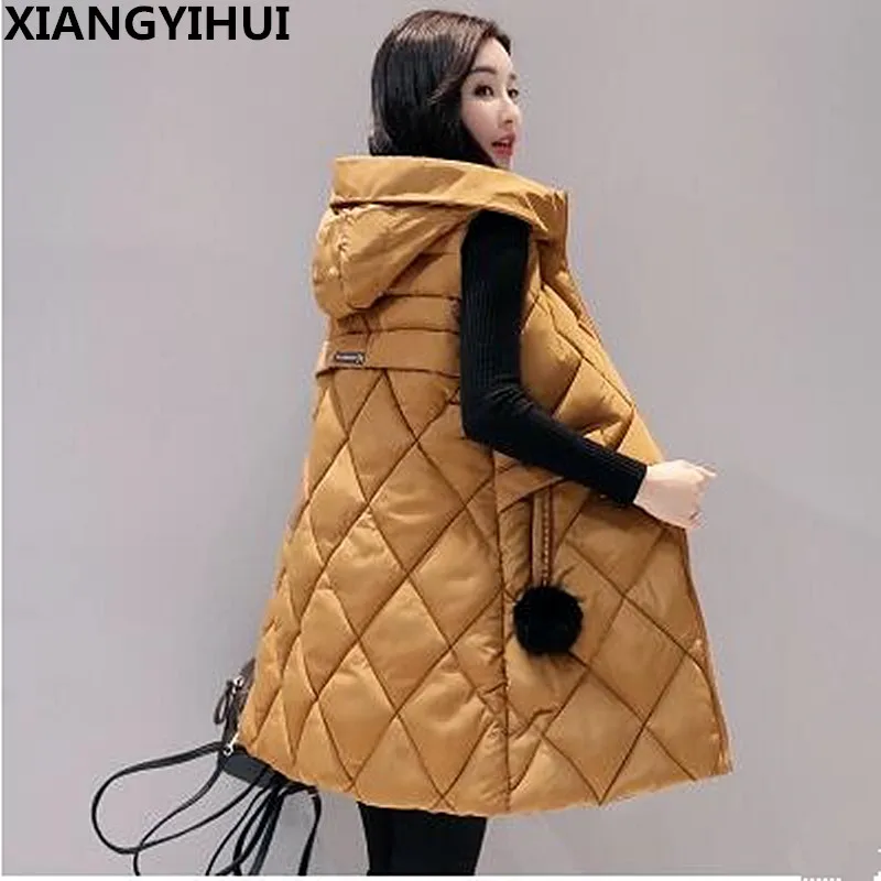 2017 warm winter jacket women Sleeveless down cotton coat Long zipper vest plus size fashion waistcoat Female Parkas L-3XL | Женская