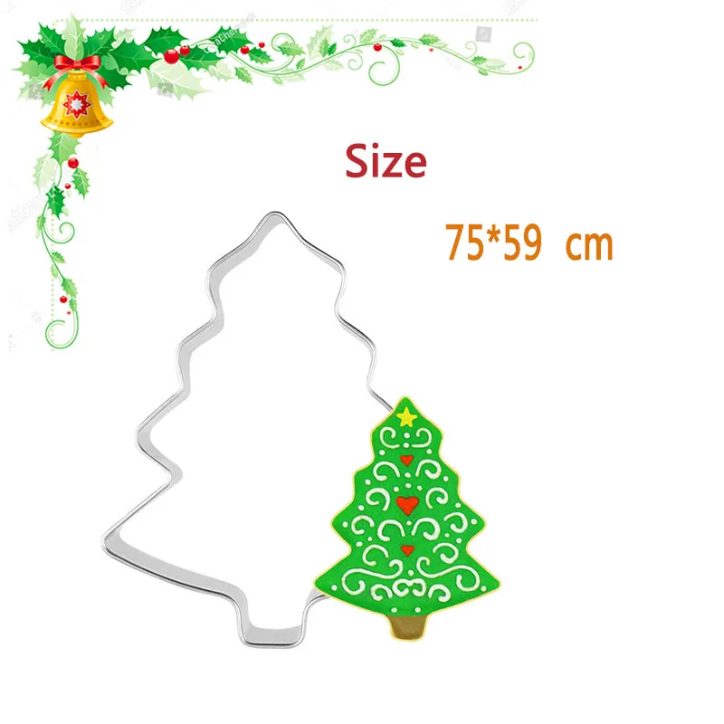 Christmas tree Рождественская выпечка бисквит Фондант Резак, рождественские инструменты для резки печенья пряничный домик человек DIY Инструменты для выпечки тортов - Цвет: Christmas tree
