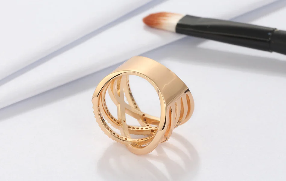ORSA JEWELS женское Кольцо Стек стиль AAA Блестящий Циркон Серебряный цвет розовое золото цвет золотой цвет женские кольца ювелирные изделия подарок ROR85