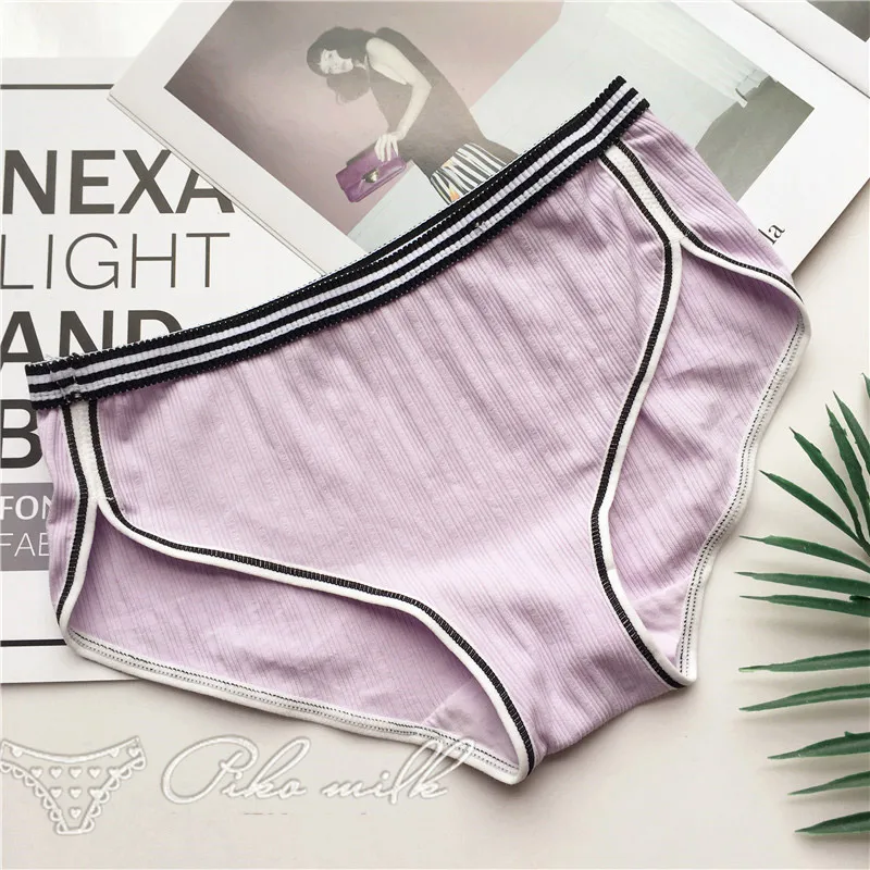 purple SP& CITY Ins, стильное Спортивное Мягкое хлопковое бесшовное нижнее белье для женщин, милые однотонные дышащие трусы для девушек, сексуальные трусы, женское нижнее белье - Цвет: purple