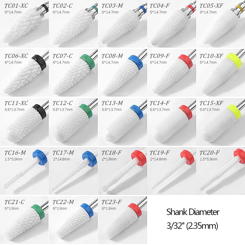 Керамические сверла для Ногтей 23 типа машинка маникюра аксессуары вращающиеся