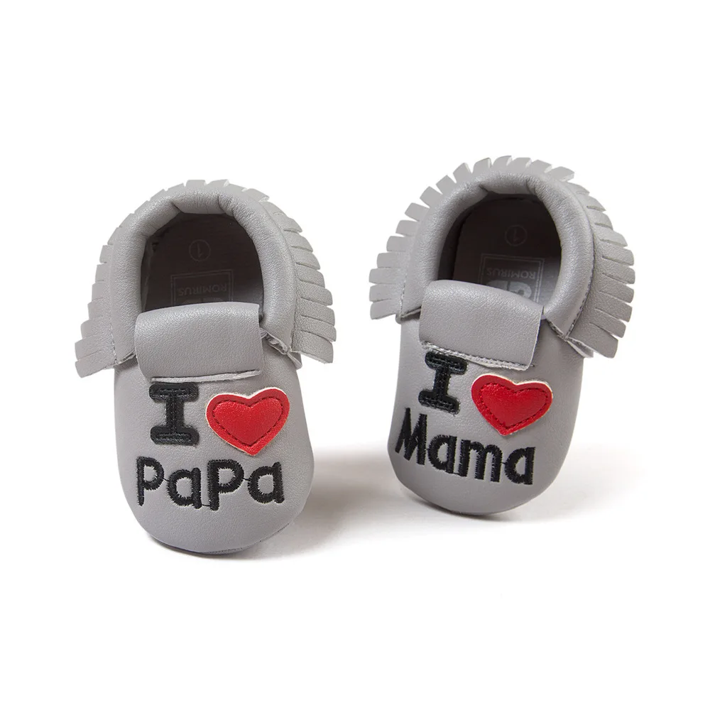 Fashion Baby girl Fringe toddler girls shoes love mama papa moccasins chaussure bebes fille zapatos nina for 0-18M |