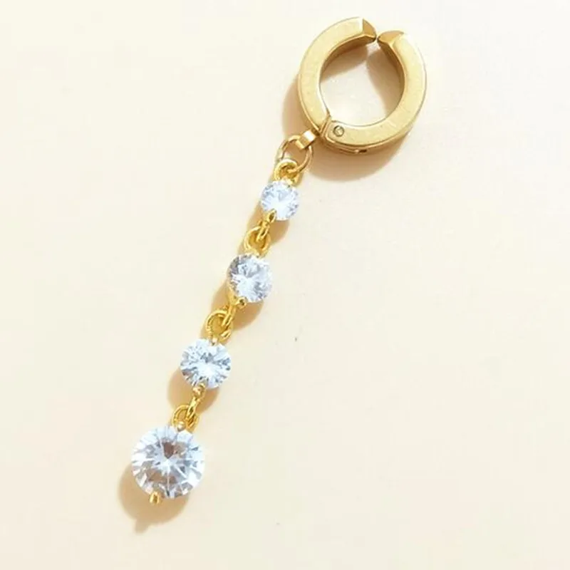 Crystal tassel fake Belly Button Rings 316l Steel Body Jewelry Belly Piercing Rings Sexy Fake Navel Piercing Ombligo - Окраска металла: Золотой цвет