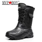 Супертеплые мужские зимние ботинки Mvp для мальчиков, Теплые Водонепроницаемые дождевые ботинки, мужские зимние ботинки до середины икры, размеры 40-46