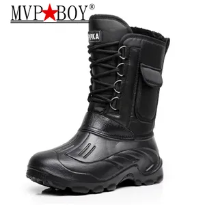 Супертеплые мужские зимние ботинки Mvp для мальчиков, Теплые Водонепроницаемые дождевые ботинки, мужские зимние ботинки до середины икры, размеры 40-46