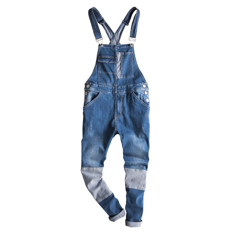 Mens Vintage Jeans Jumpsuit One Piece Work Bib Denim Overalls Male Hip Hop Suspender Pants Japan Fashion Men Cargo Strap Jeans