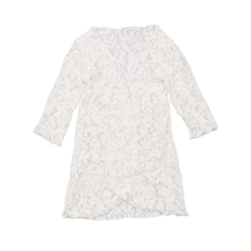 Детская одежда солнцезащитное Летнее белое кружевное пальто с длинными рукавами