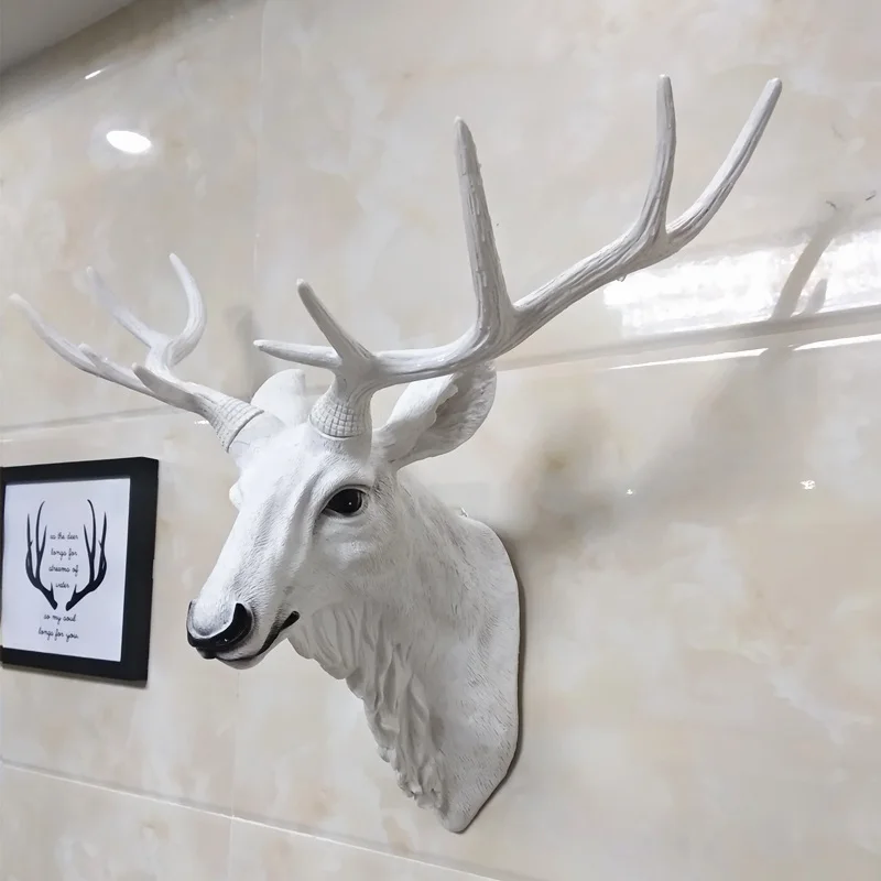 Aqumotic большая голова оленя рога Настенный декор 45 см(17,") Lucky Elk 3-d голова оленя Настенный декор не настоящий держатель