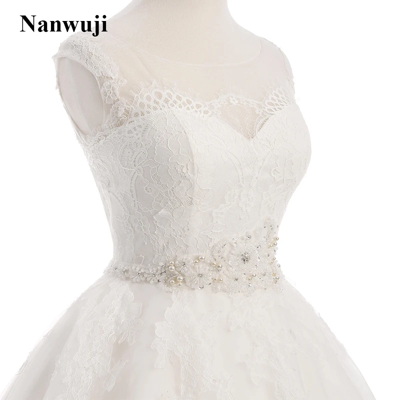 2017 Nanwuji Короткое свадебное платье Иллюзия Корсет без спинки дешевое платье|wedding