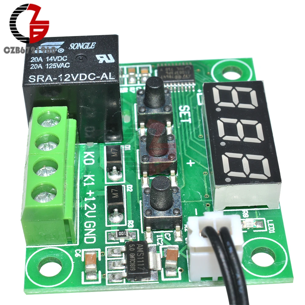 12V W1209 светодиодный цифровой термостат Температура Управление Термометр