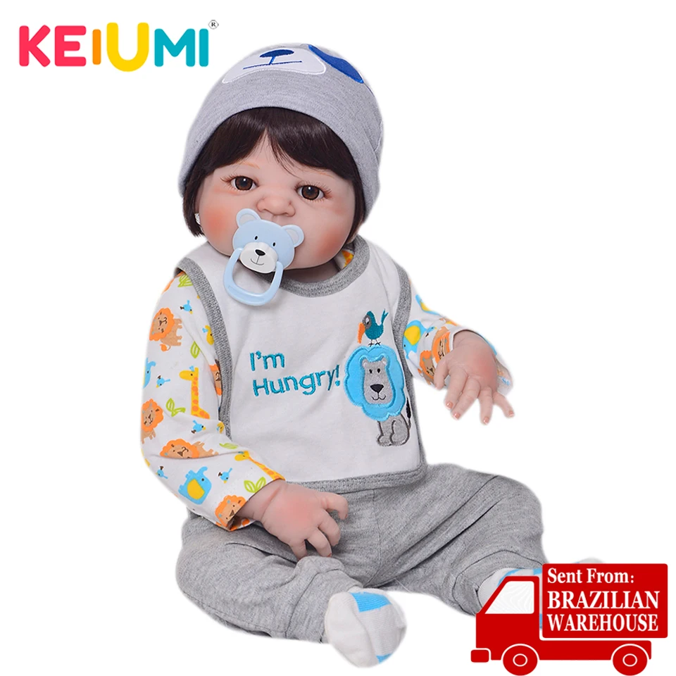 KEIUMI красивая кукла новорожденный 23 дюйма полностью силиконовый винил мальчик