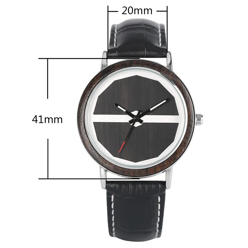 

YISUYA Creative Casual Wooden Watches Men Genuine Leather Hemi-Polygon Bamboo Sport Top Quartz Wristwatches Male Clock Relogio