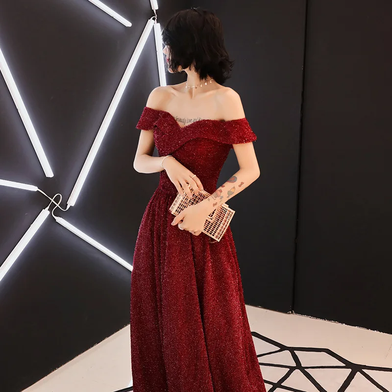Beauty Emily сексуальное вечернее платье с вырезом лодочкой открытыми плечами