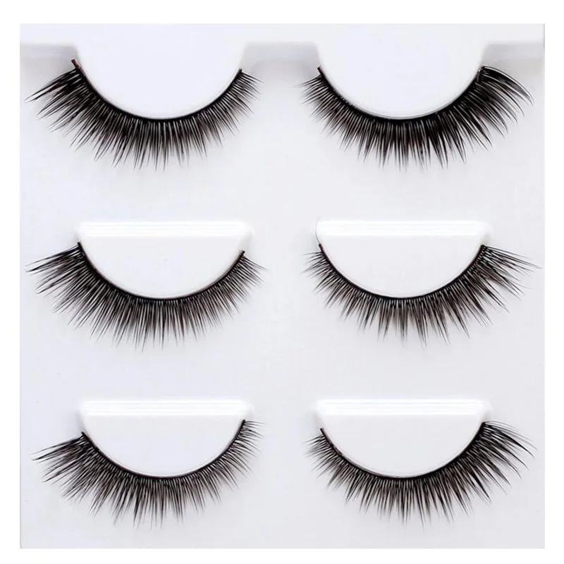 AddFavor False Eyelash Thick Cross Long Volume Eye Lashes Kit 3D Makeup Eyelashes for Extensions Make up Tools maquiagem 6 Pairs | Красота и