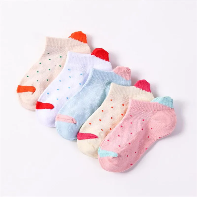 Детские носки 5 пары/компл. весенние дышащие детские спортивные для детей