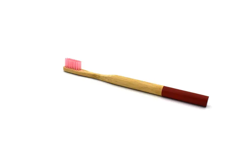 Pink bristle 6 цветов Экологичная Органическая Зубная щетка из натурального бамбука бамбуковая ручка мягкая щетина здоровая зубная щетка для путешествий для взрослых - Цвет: Pink bristle