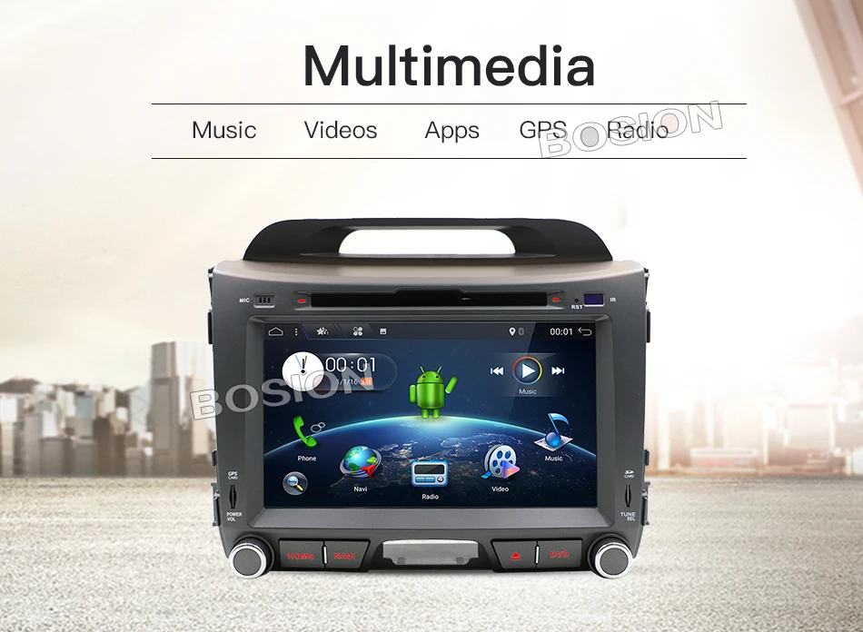 Android 7,1 автомобильный dvd для kia sportage 2011 2009 2010 2013 Авто Радио стерео Мультимедиа плеер с поддержкой Wi-Fi данные беспроводного обмена