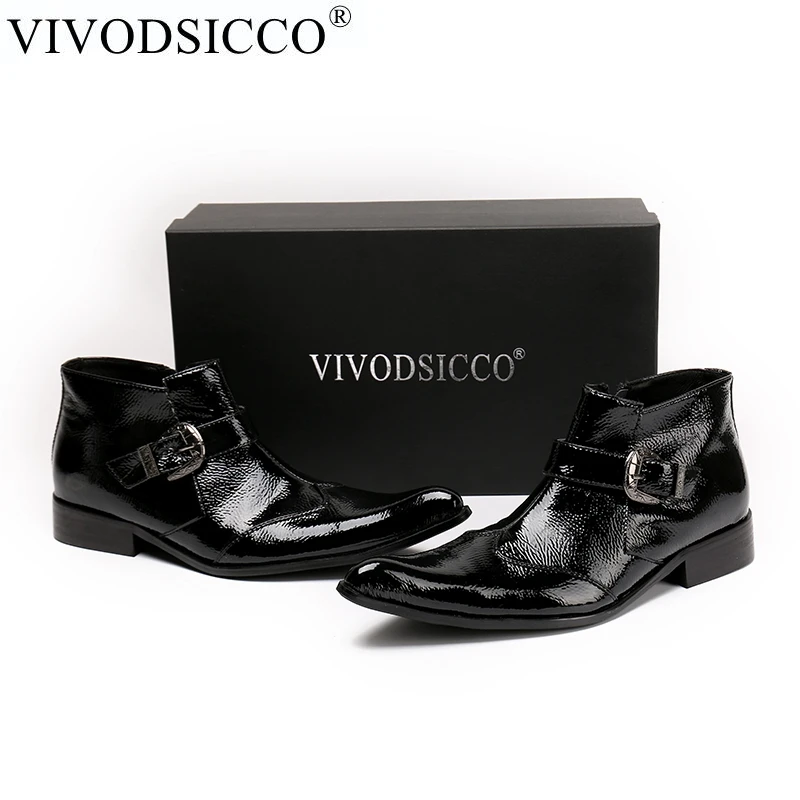VIVODSICCO Роскошные модные модельные вечерние мужские туфли Мужские из натуральной