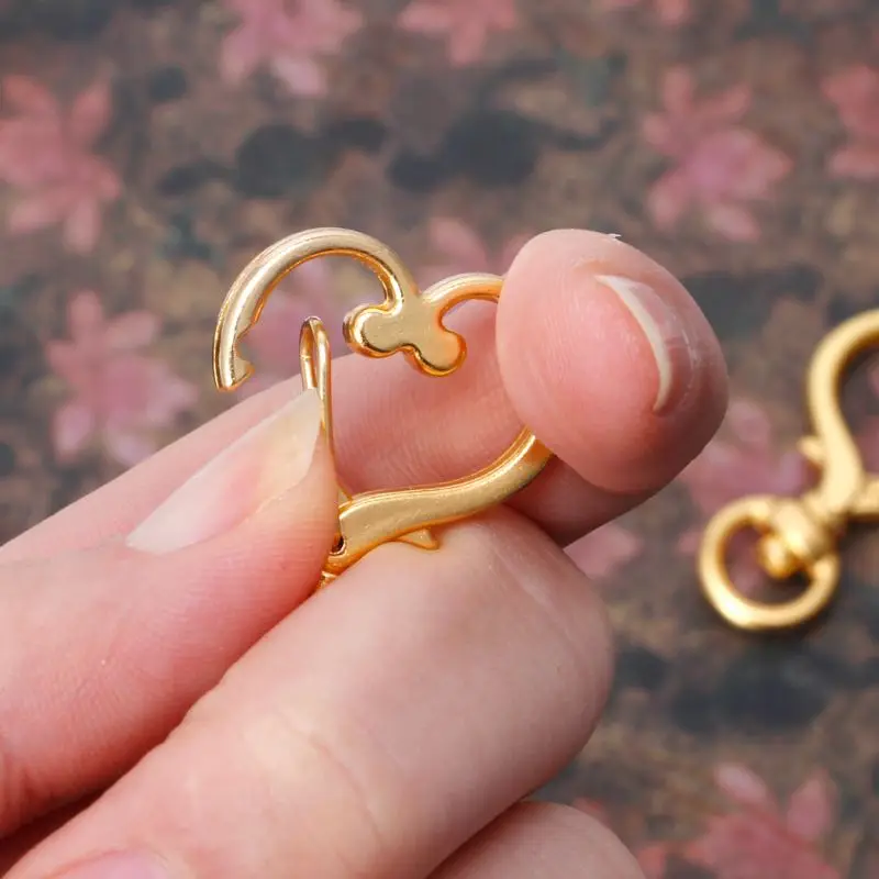 

10Pcs Metal Swivel Lobster Clasp Snap Hook Heart Shape Keychain Jewelry Findings