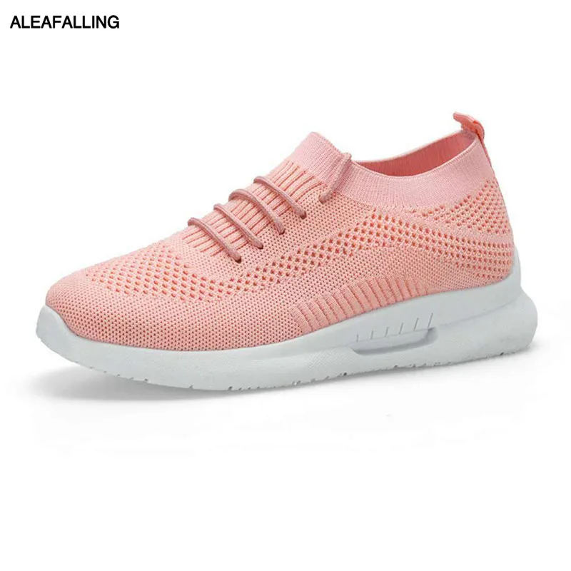 Aleafalling/эластичная женская обувь на плоской подошве Новинка Удобная вязаная Zapatos