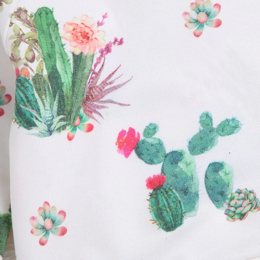 Осенний комплект одежды для маленьких девочек с рисунком кактуса новинка 2019