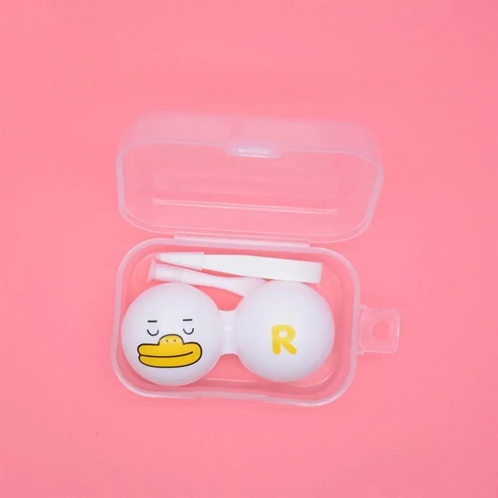 B PINKSEE мультфильм контактные линзы чехол милый медведь утка животное шаблон контейнер для контактных линз Путешествия Портативный контакт объектив коробка для хранения - Цвет: B