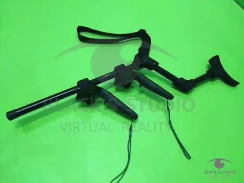 Игровые аксессуары VR игра стрельба пистолет двойная ручка для htc Vive - Цвет: BK