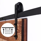 4.9FT6FT6.6FT8FT углеродистая сталь Черная стрела интерьер висит сарай раздвижные двери оборудование для двери сарая