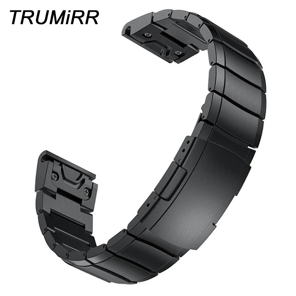 Ремешок из нержавеющей стали для наручных часов Garmin Fenix 6X / Pro 5X Plus 3 HR|26mm stainless steel