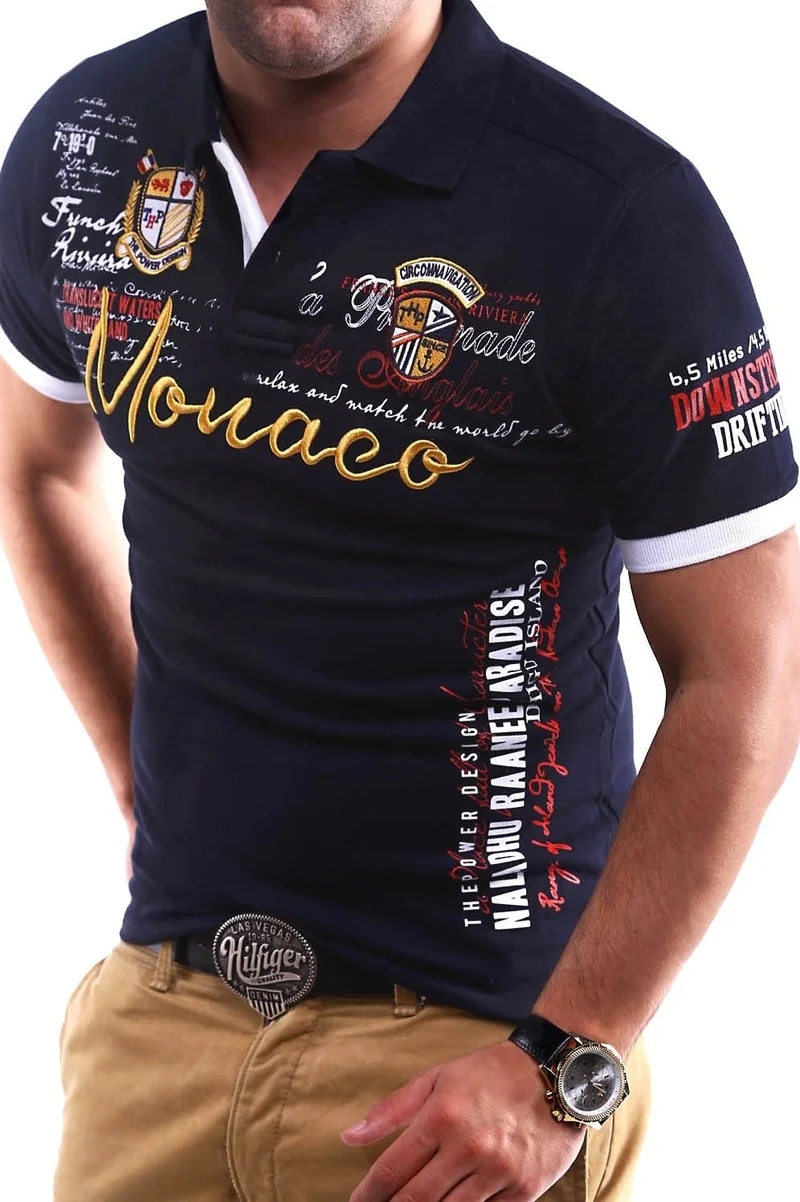 Мужская хлопковая рубашка поло ZOGAA повседневная приталенная с коротким рукавом