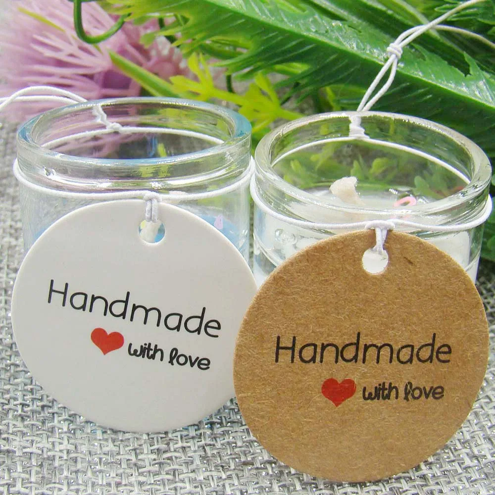 3 мм круглая белая бумага для печати ручной работы с любовными тегами ниткой