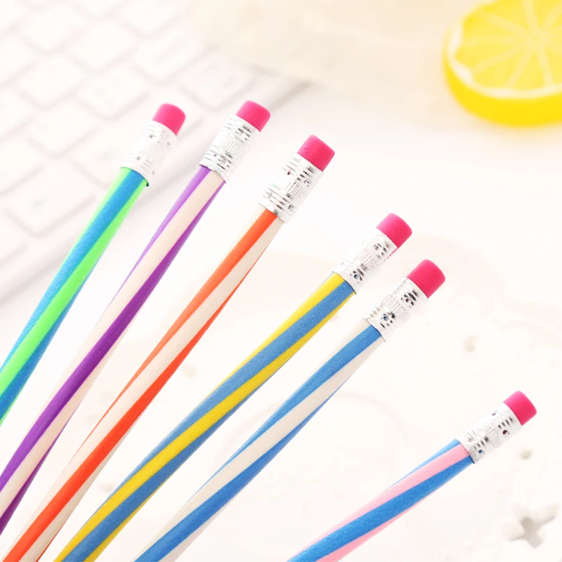 30 шт./лот креативный милый мультяшный мягкий карандаш с резиновым покрытием для