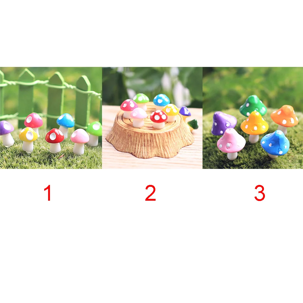 5PCS/Set Toadstool Landscape Moss Terrarium Mini RFID Blocking Crafts Fairy Garden Miniature Decor Mushroom Decorations Micro