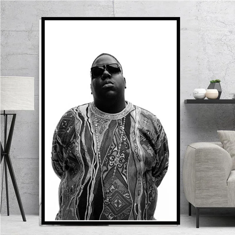 Книги по искусству живопись пресловутый B.I.G Biggie Smalls гангста рэп дым Star 2PAC плакат печать настенные панно для гостиная домашний декор - Цвет: Зеленый