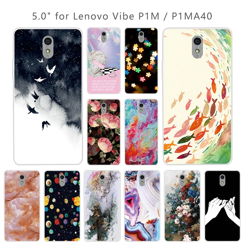 Phone Cases For Lenovo P1M Vibe Slim Soft Silicon TPU Star Back Cover Case Fundas P1 M |