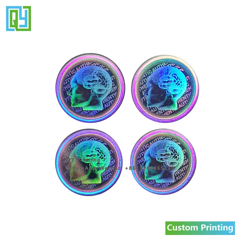 10000pcs 18x18mm Free Shipping Custom Printed 3D Hologram Stickers 2D Permanet Holographic Brand Mark Logo Printing Stickers