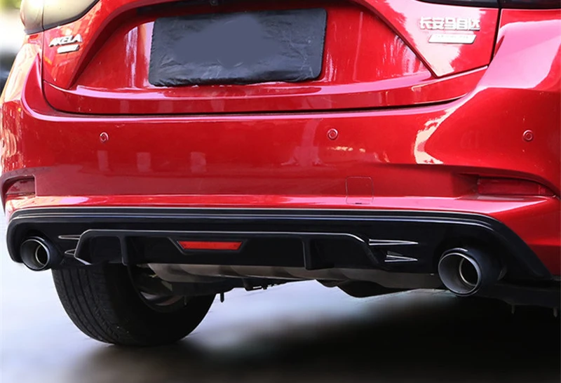 Для Mazda 3 Axela sedan- задний Набор для бампера, кузова PU Задний Выхлопной набор для губ удлинитель разветвитель Плесень Автомобильный Стайлинг