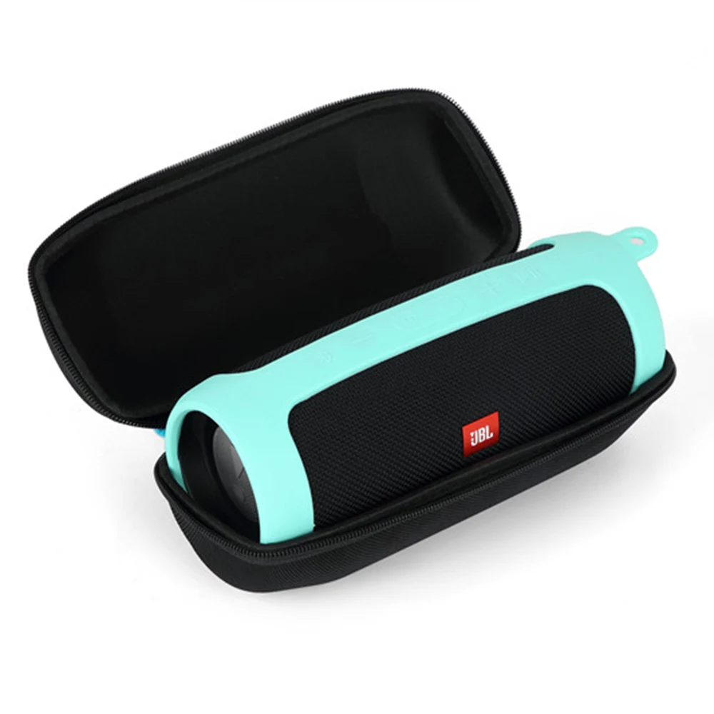 Black or Green 2 в 1 чехол для JBL Charge 4 Bluetooth Колонка Жесткий EVA чехол для хранения Чехол коробка+ Мягкий силиконовый чехол для JBL Charge4 динамик - Цвет: Black or Green